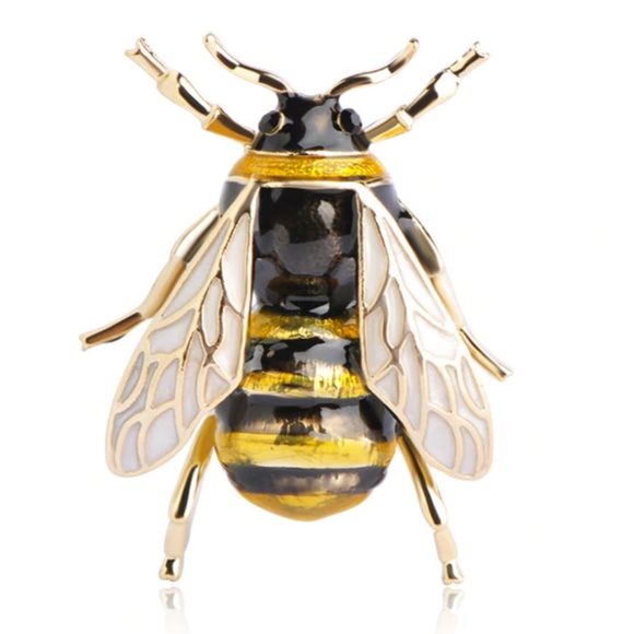 Jewelry - NWT Gold Yellow Black Bee Insect Pin Brooch
